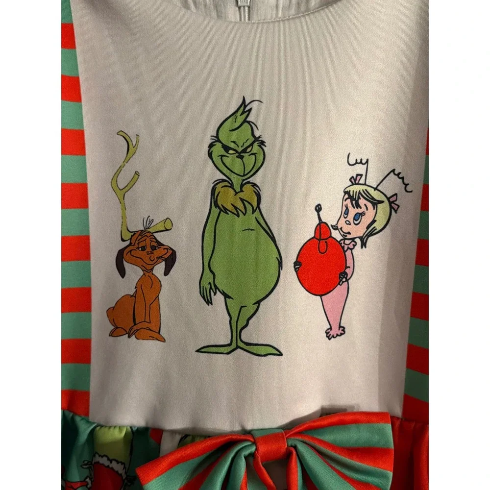 Bei K Kids The Grinch Stole Christmas Holiday Dress Red Green Size 130 7-8